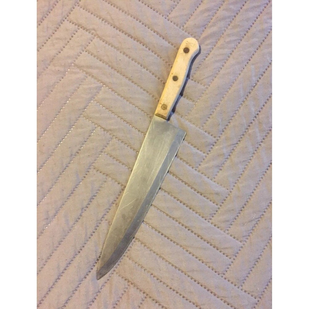 Old Homestead Cutlery🔪STAINLESS STEEL FULL TANG CHEFS KNIFE Heavy Japan VTG